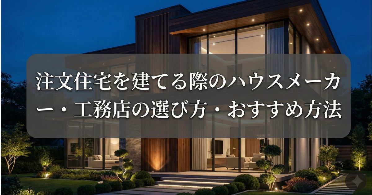 注文住宅を建てる際のハウスメーカー・工務店の選び方・おすすめ方法